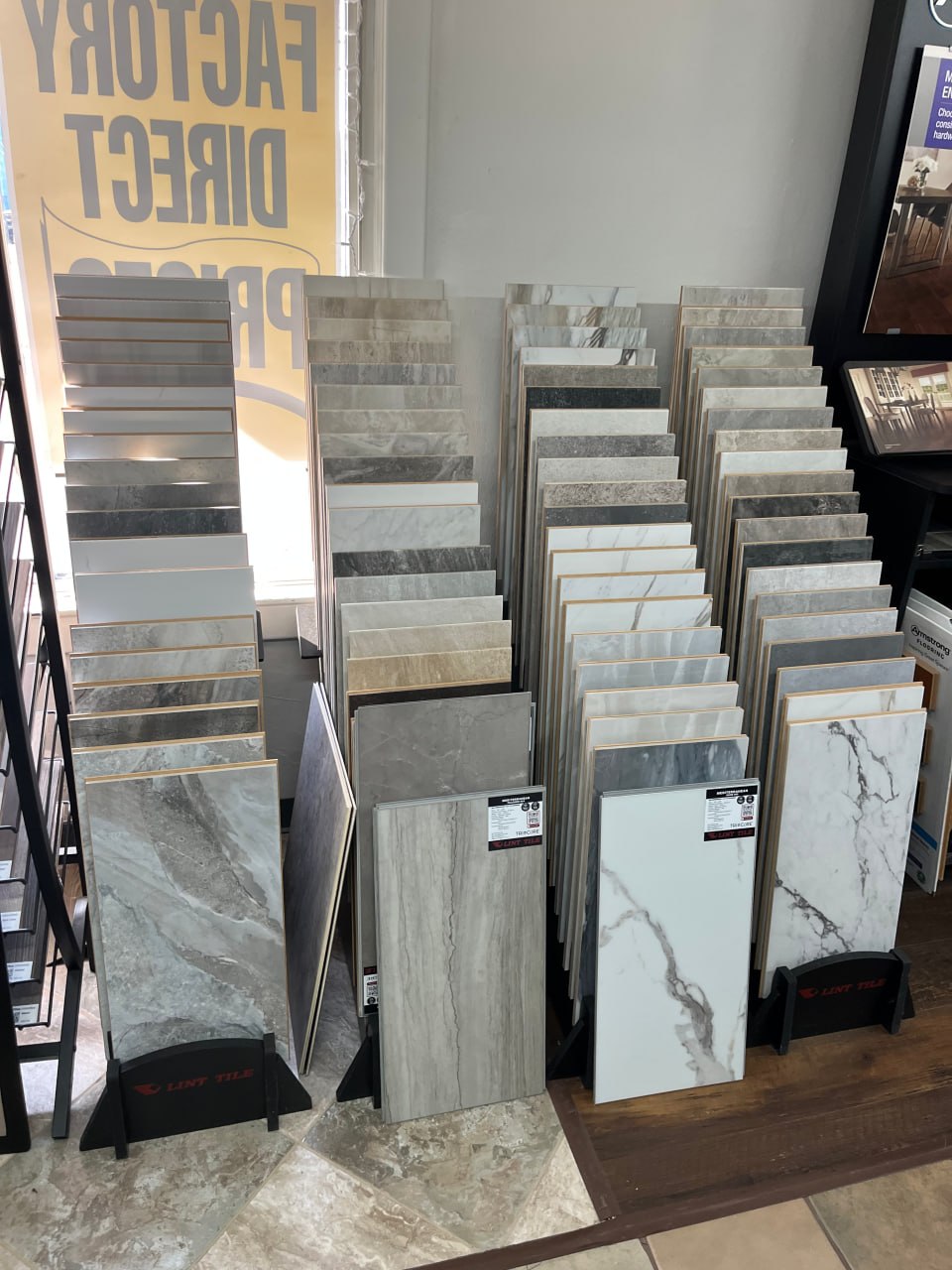 Tile flooring and backsplash options available by inquiry from Carpet Tech. Of Virginia